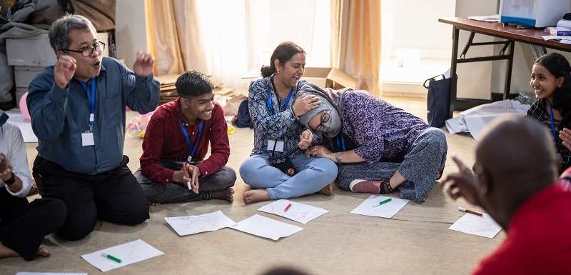 Die Themen der Workshops sind ernst, aber die Teilnehmenden verstehen sich auf Anhieb super und haben auch viel Spaß miteinander (Quelle: Jakob Studnar) Die Themen der Workshops sind ernst, aber die Teilnehmenden verstehen sich auf Anhieb super und haben auch viel Spaß miteinander (Quelle: Jakob Studnar)